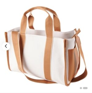 NWOT White And Tan Tote Bag